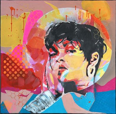 Rihanna 80x80 Acryl auf Leinwand