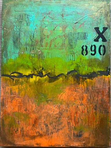 Urban Art "x890" / Acryl auf Holz