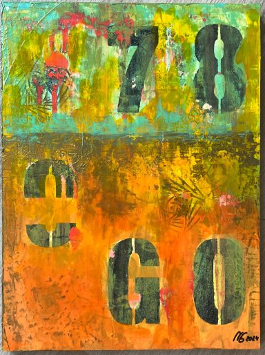 Urban Art "Go" / Acryl auf Holz